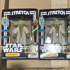 Star Wars Green Yoda Stretch Figure lot of 2